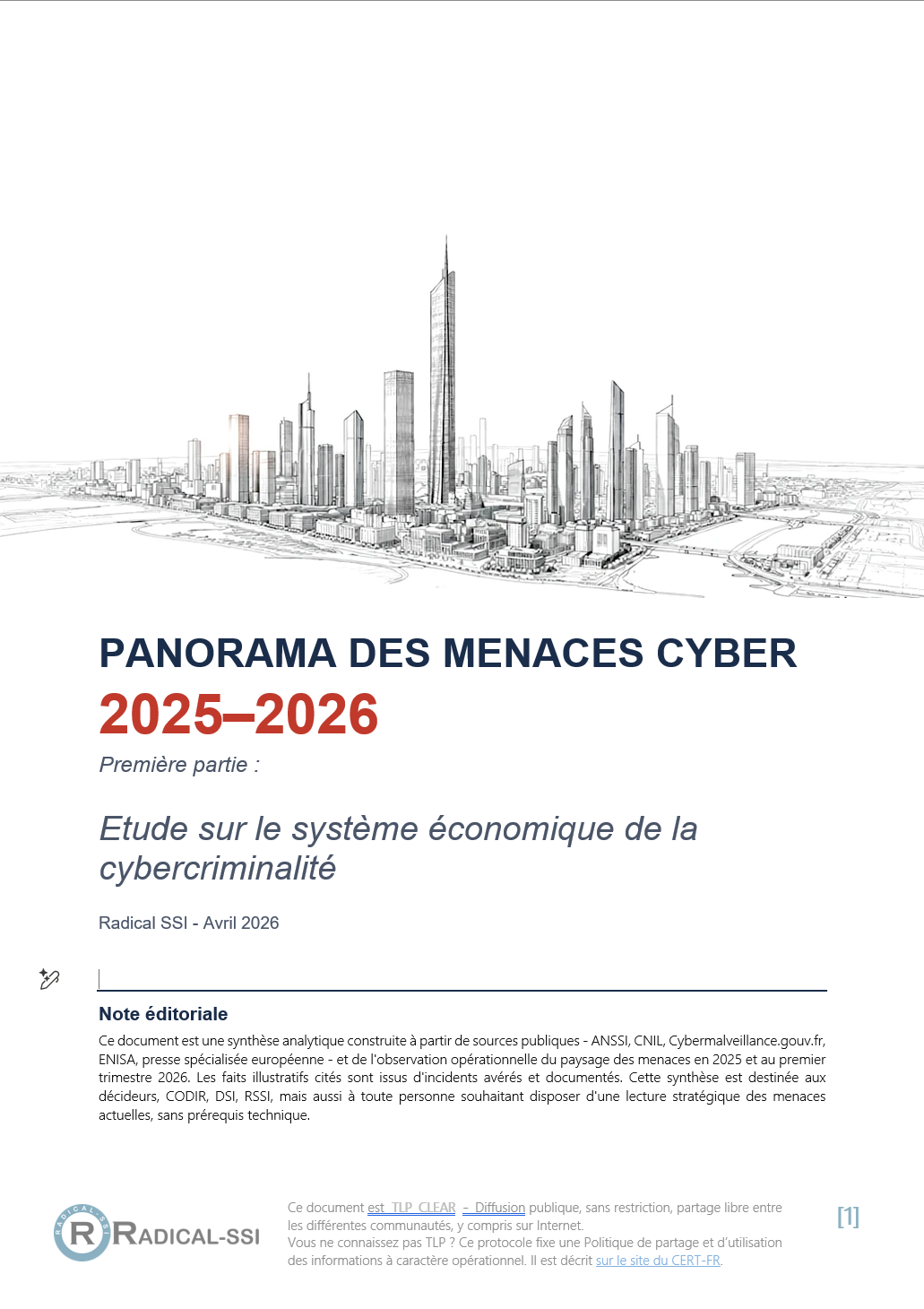 Couverture : Panorama des menaces cyber 2025-2026 - La cybercriminalité comme un système économique